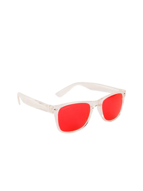 Unisex Red & White UV Protected Wayfarer Sunglasses