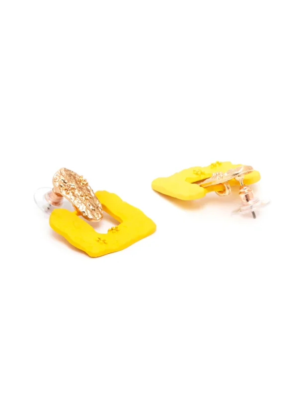 Contemporary Textured Drop Earrings - Image 2