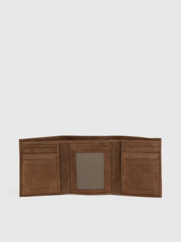 Allen Solly Men Brown Solid Leather Three Fold Wallet - Image 3