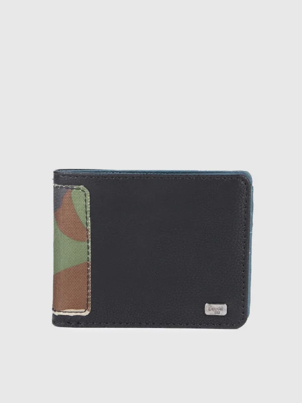 Baggit Men Abstract Textured PU Two Fold Wallet