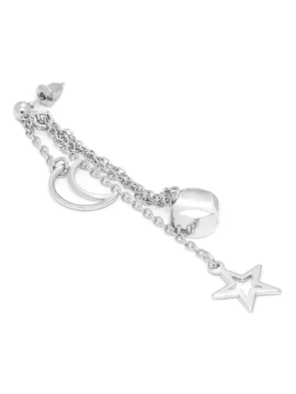Silver-Toned Stud Earrings - Image 2