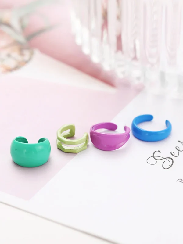 Colorful Set of Ear Cuff Earrings - Image 2