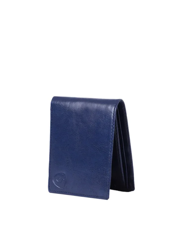 Blue Leather Two Fold Wallet - Image 3