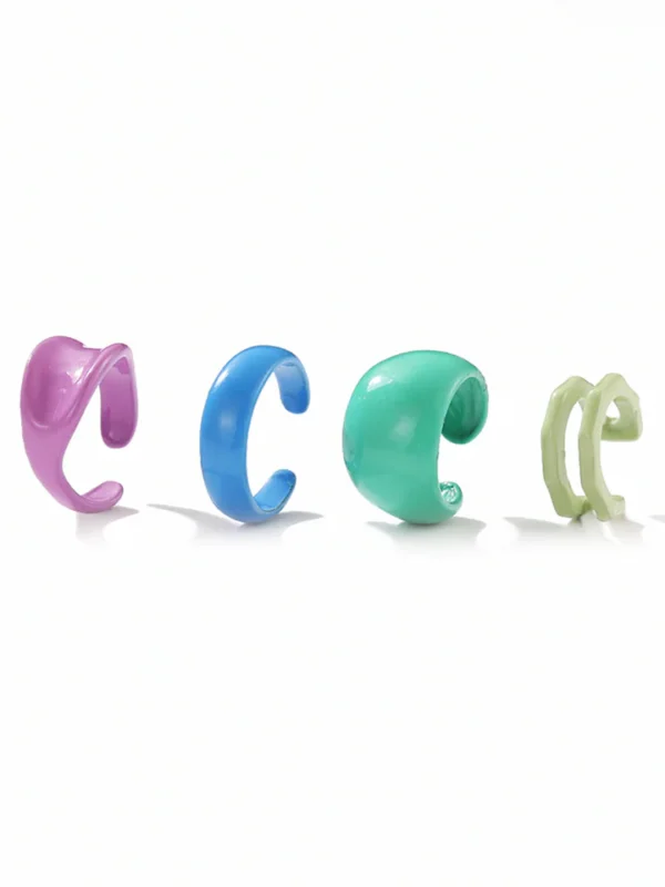 Colorful Set of Ear Cuff Earrings