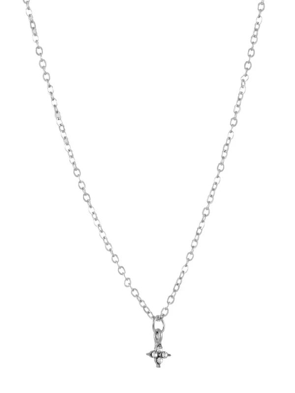 Silver Toned Rhinestones Studded Pendant with Chain - Image 2