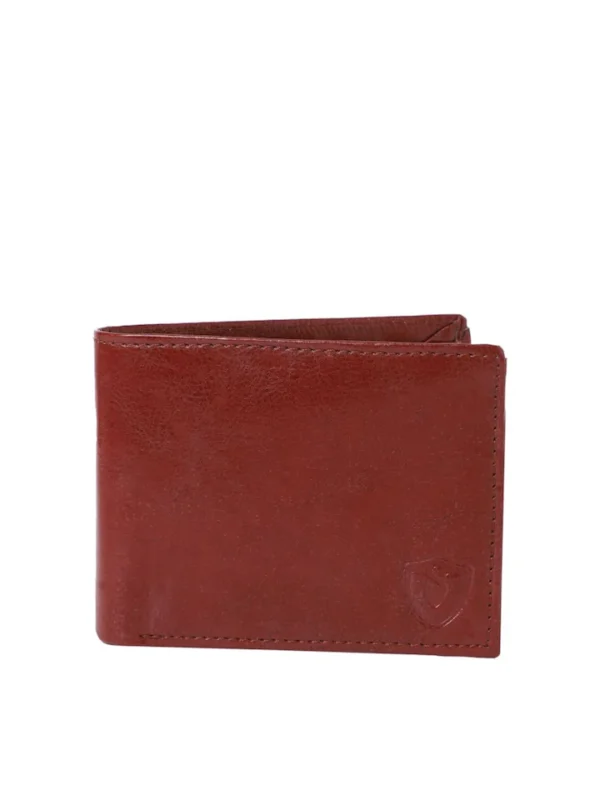 Red Leather Two Fold Wallet