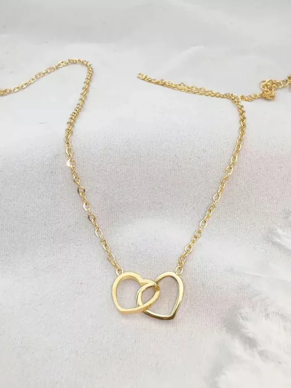 Gold-Plated Heart Shaped Pendant with Chain - Image 2