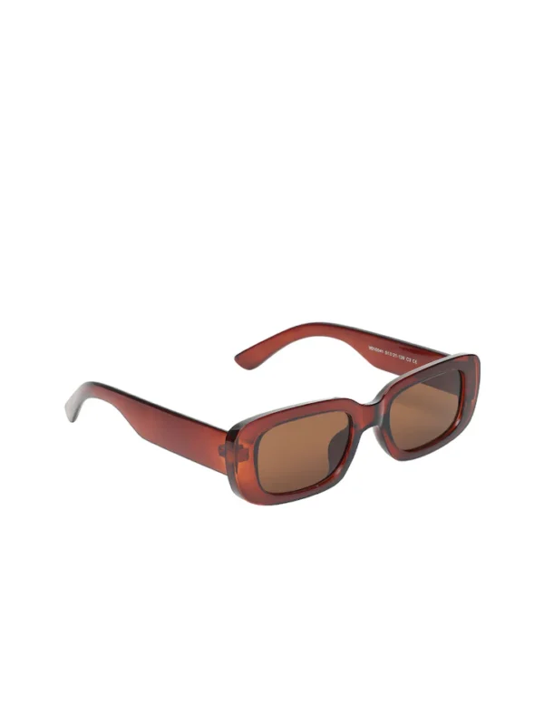 Unisex Brown Square Sunglasses with UV Protected Lens