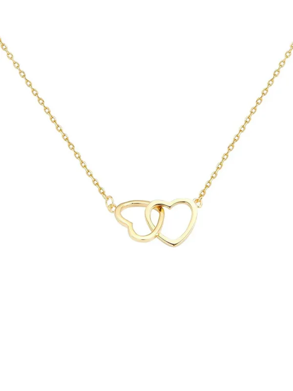 Gold-Plated Heart Shaped Pendant with Chain