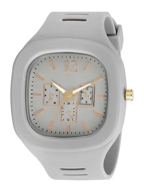 Men Grey Dial & Grey Straps Analogue Watch