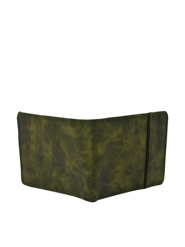 Green Abstract Printed Two Fold Wallet - Image 4