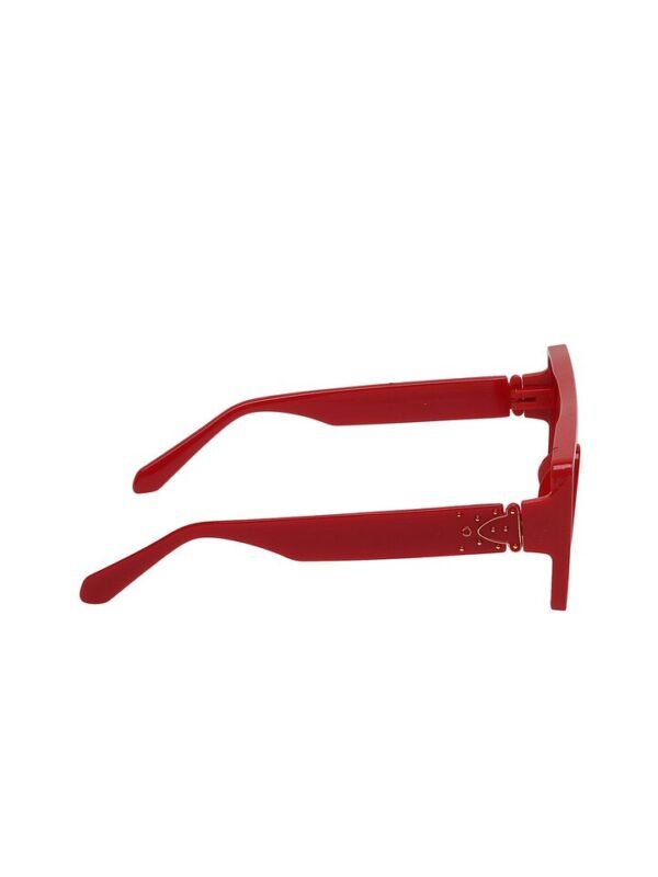 Unisex Red Lens and Red Full Rim Shield Sunglasses with UV Protected Lens - Image 3