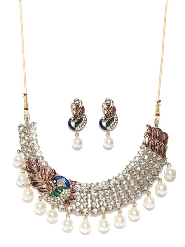 White Gold-Plated Jwellery Set