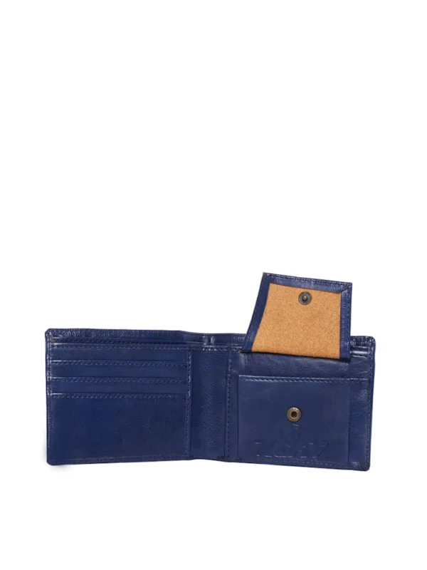 Blue Leather Two Fold Wallet - Image 2