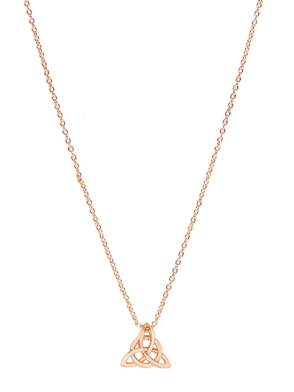 Rose-Gold Plated Trinity Triangle Pendant Necklace with Chain