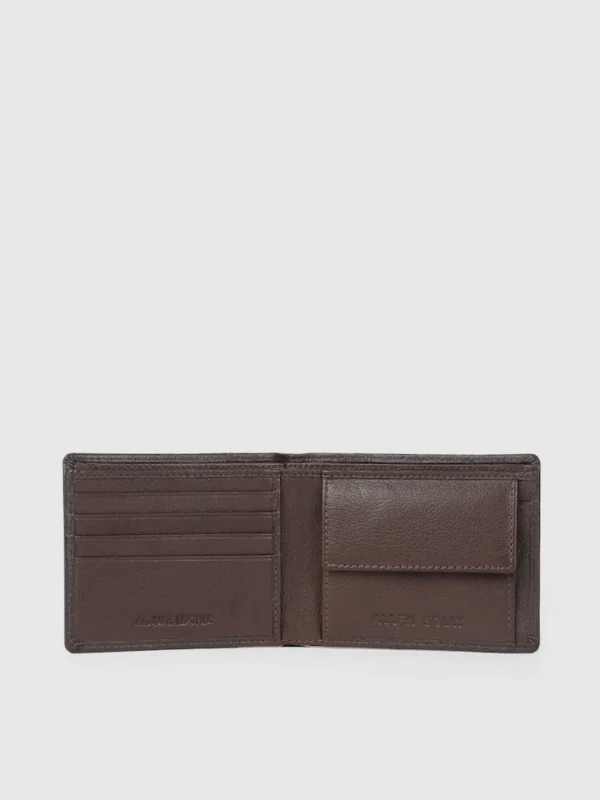 Allen Solly Men Brown Solid Two Fold Leather Wallet - Image 3