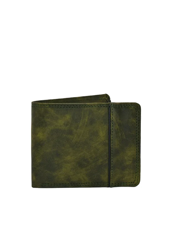 Green Abstract Printed Two Fold Wallet