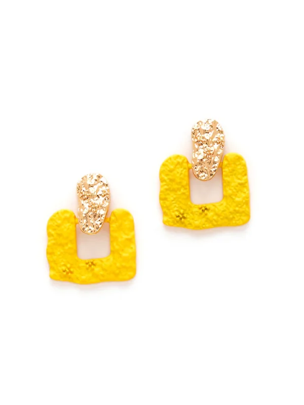 Contemporary Textured Drop Earrings