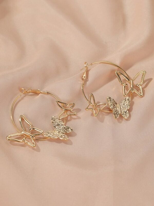 Gold-Plated Hoop Earrings - Image 2