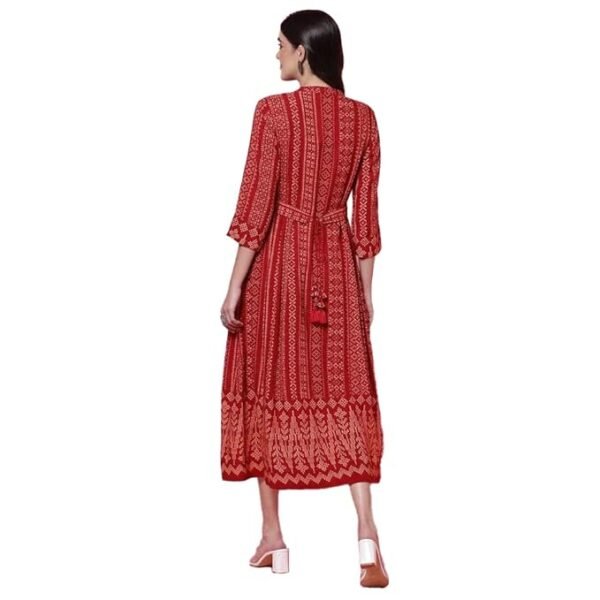 BIBA Women's Rayon Layered and Tiered Below The Knee Fusion Wear - Image 2