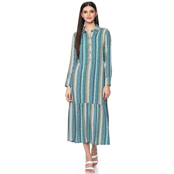 BIBA Solid Rayon Flared Fit Womens Kurta