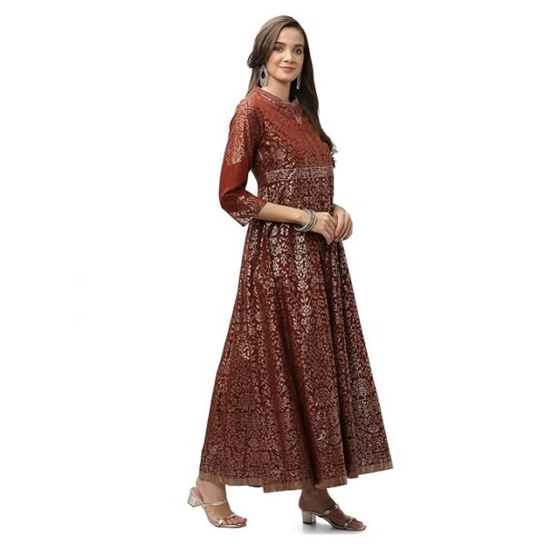 BIBA Solid Cotton Flared Fit Womens Kurta - Image 3