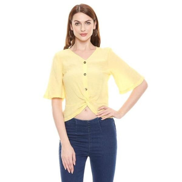 ONLY Womens V Neck Solid Top (XS)