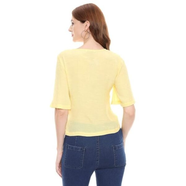 ONLY Womens V Neck Solid Top (XS) - Image 2