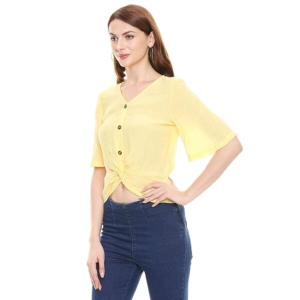 ONLY Womens V Neck Solid Top (XS) - Image 3
