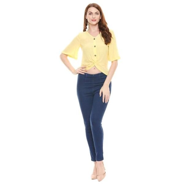 ONLY Womens V Neck Solid Top (XS) - Image 4